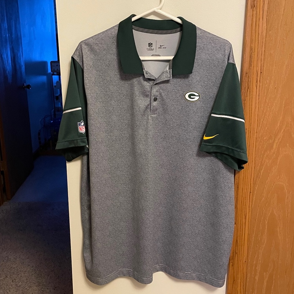 Men's Nike Green Bay Packer Polo Shirt Size XXL Like New